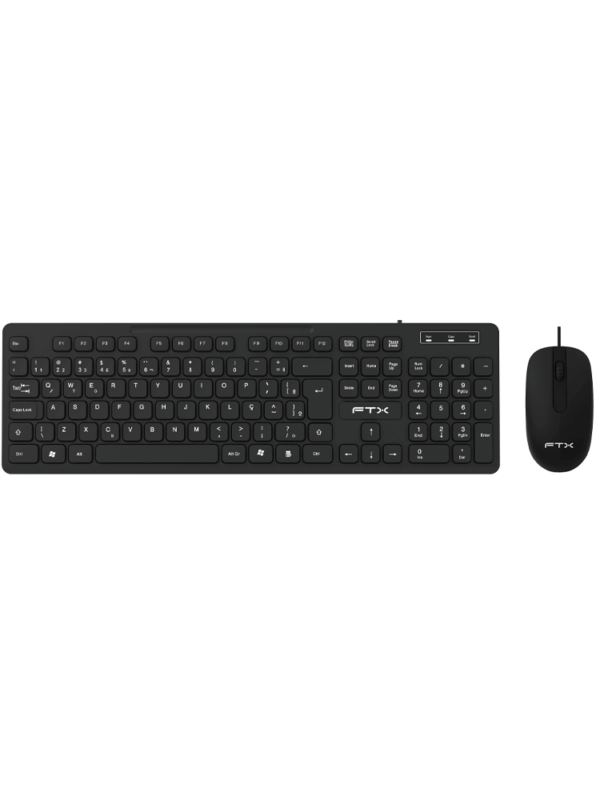 TECLADO MOUSE USB FTX KM086 NUM/POR/NEGRO