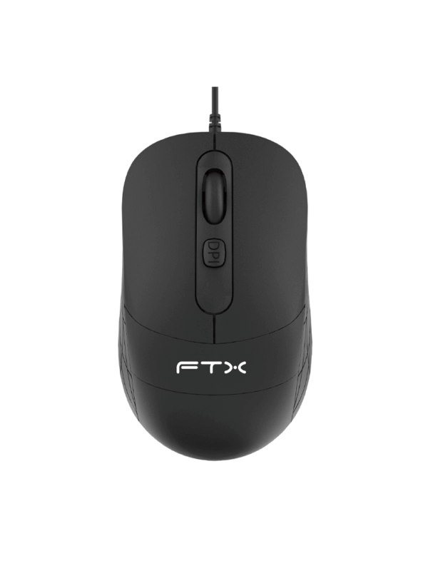 MOUSE USB FTX M73 2400DPI/3 BOT/1.2M/NEGRO