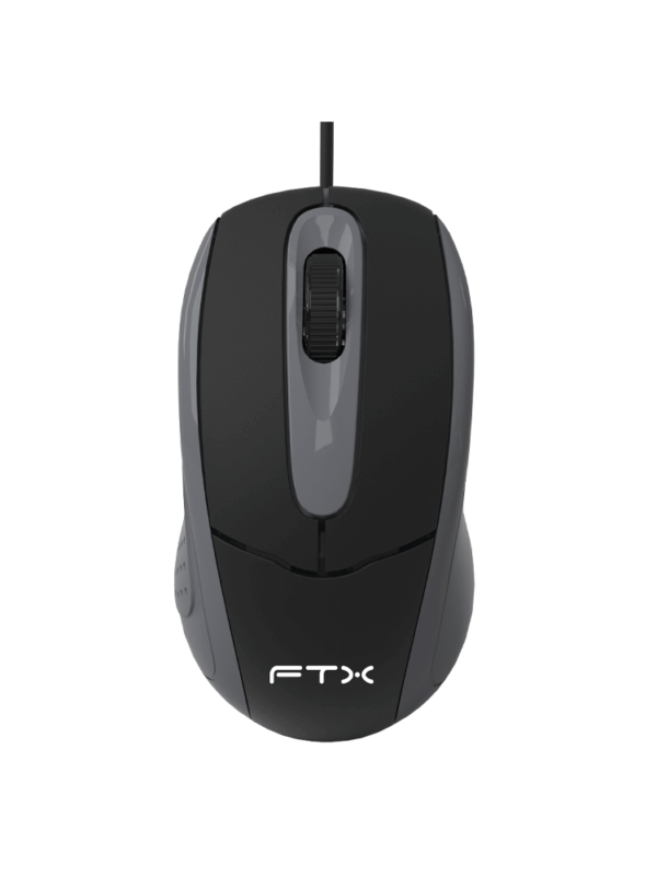 MOUSE USB FTX M56 1000DPI/3 BOT/1.2M/NEGRO