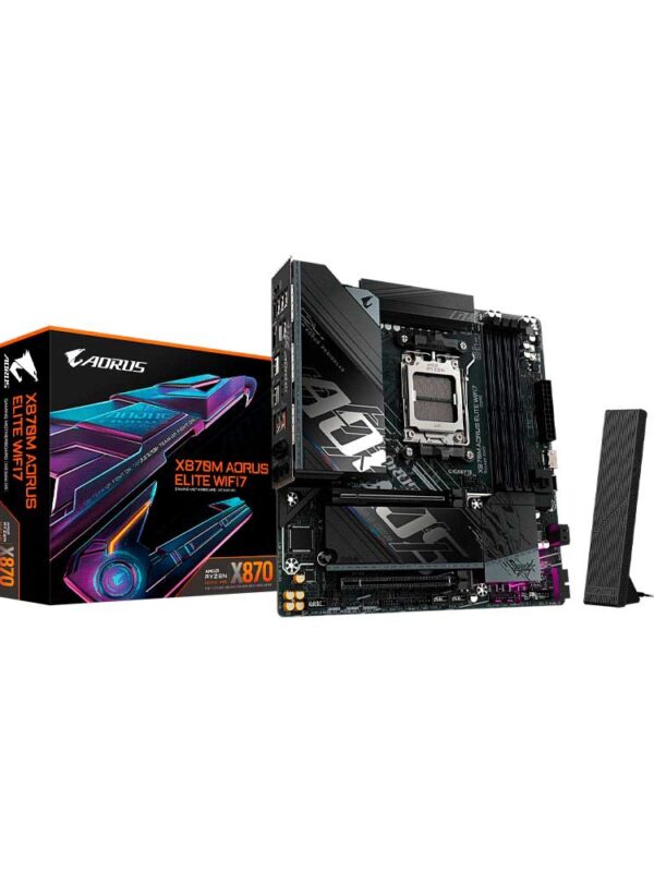 PLACA MADRE GIGABYTE AM5 X870M AORUS ELITE WIFI7 DDR5 S/R/HDMI/2M2/USB4/MATX